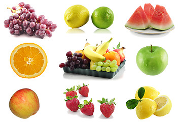 Image showing colorful assorted fruits collage