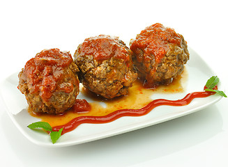 Image showing meat balls with tomato sauce 