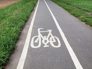 Image showing Bike lane sign