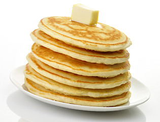 Image showing  pancakes with butter