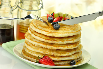 Image showing stack of pancakes