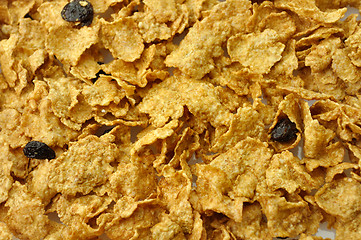 Image showing bran and raisin cereal background 