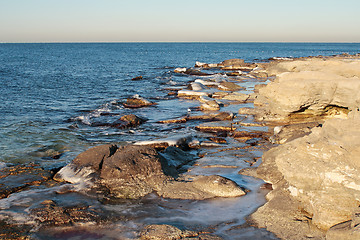 Image showing Winter shore of the Caspian Sea.