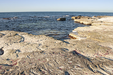 Image showing Winter shore of the Caspian Sea.