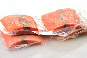 Image showing frozen salmon fillets