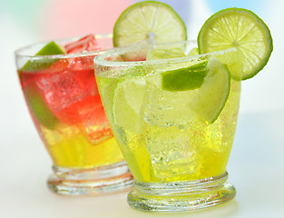 Image showing cocktails with ice and lime