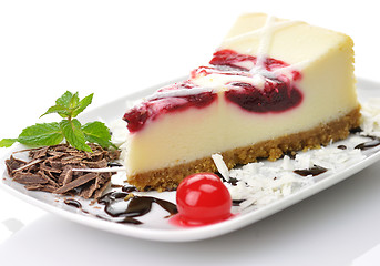 Image showing cherry cheesecake