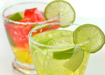 Image showing cocktails with ice and lime