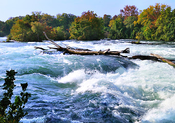 Image showing mountain river rapids in autumn 