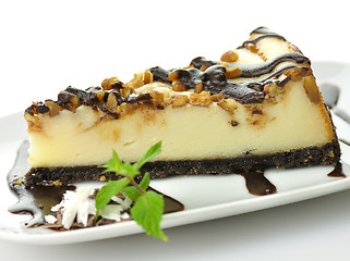 Image showing cheesecake with chocolate