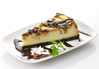 Image showing cheesecake with chocolate 