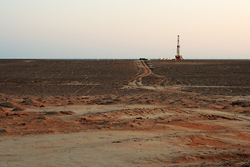 Image showing Drilling sunset.