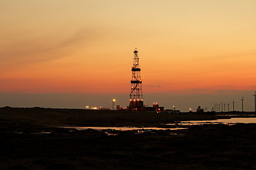 Image showing Drilling sunset.