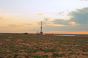 Image showing Drilling sunset.