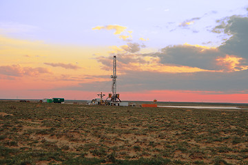 Image showing Drilling sunset.