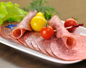 Image showing Sliced Salami