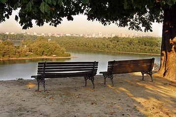 Image showing Benches on Kalemegdan Fortress