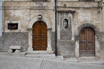 Image showing Nice doors in alley