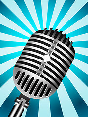 Image showing Classic Microphone on lined background