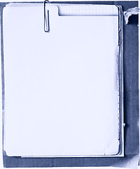 Image showing Old papers with paperclip