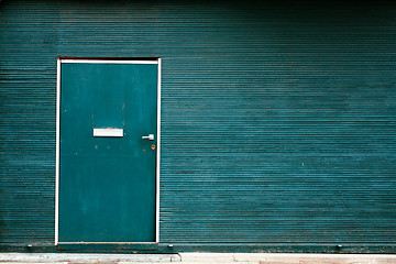 Image showing Green doors