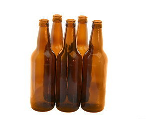 Image showing group of bottles for   beer