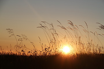 Image showing Midnight sun lofoten north norway