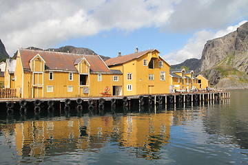 Image showing Nusfjord Lofoten Norway Moskenes summer