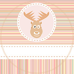 Image showing cute deer face animal on brown background vector