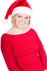 Image showing Portrait of beautiful woman santa