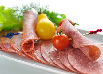 Image showing Sliced Salami