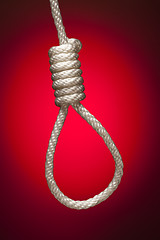 Image showing Hangman's Noose Over Red Background