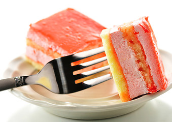 Image showing strawberry flavored layer cake