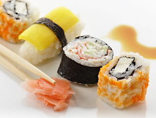 Image showing various of sushi