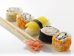 Image showing various of sushi 