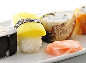 Image showing sushi on a white dish