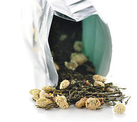 Image showing green loose tea