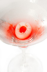 Image showing Lychee martini cocktail  isolated on white background