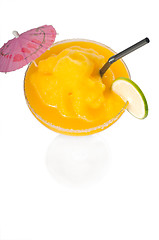 Image showing frozen mango margarita daiquiri isolated on white