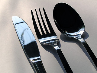 Image showing Spoon, fork, knife