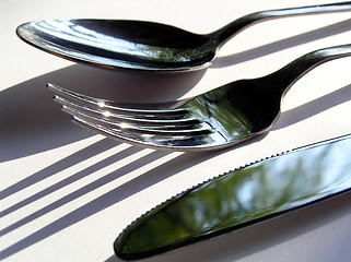 Image showing Spoon, fork, knife