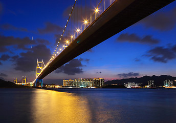 Image showing Tsing Ma Bridge in Hong Kong