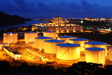 Image showing fuel tank at night