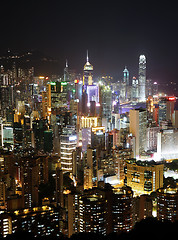 Image showing Hong Kong with crowded building at night