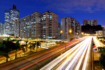 Image showing traffic in city at night