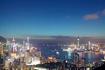 Image showing Sunset in Hong Kong 