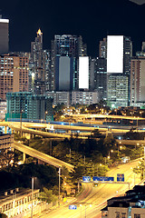 Image showing Hong Kong downtown at night 