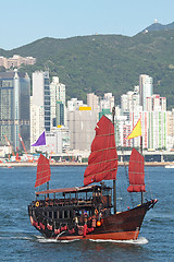 Image showing Junk boat in Hong Kong 