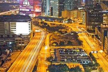 Image showing Traffic night in urban city