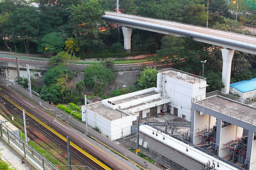 Image showing train rail in city